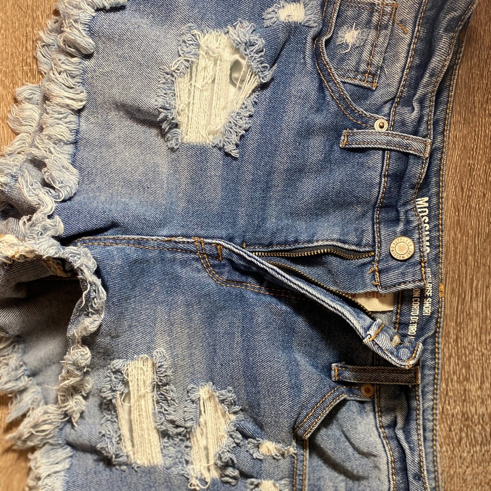 High Rise Ripped Jean Shorts - Picture 2 of 2